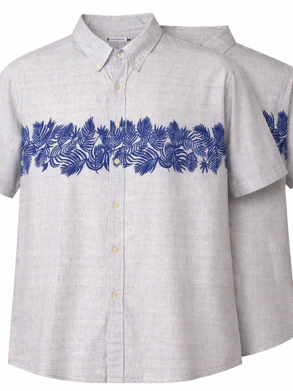 Saddlebred Short-Sleeve Button-Down with Blue Leaf Band